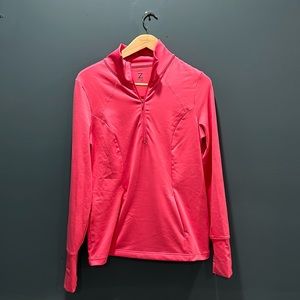 Zella • Pink Three Quarter Zip Sweatshirt • Large